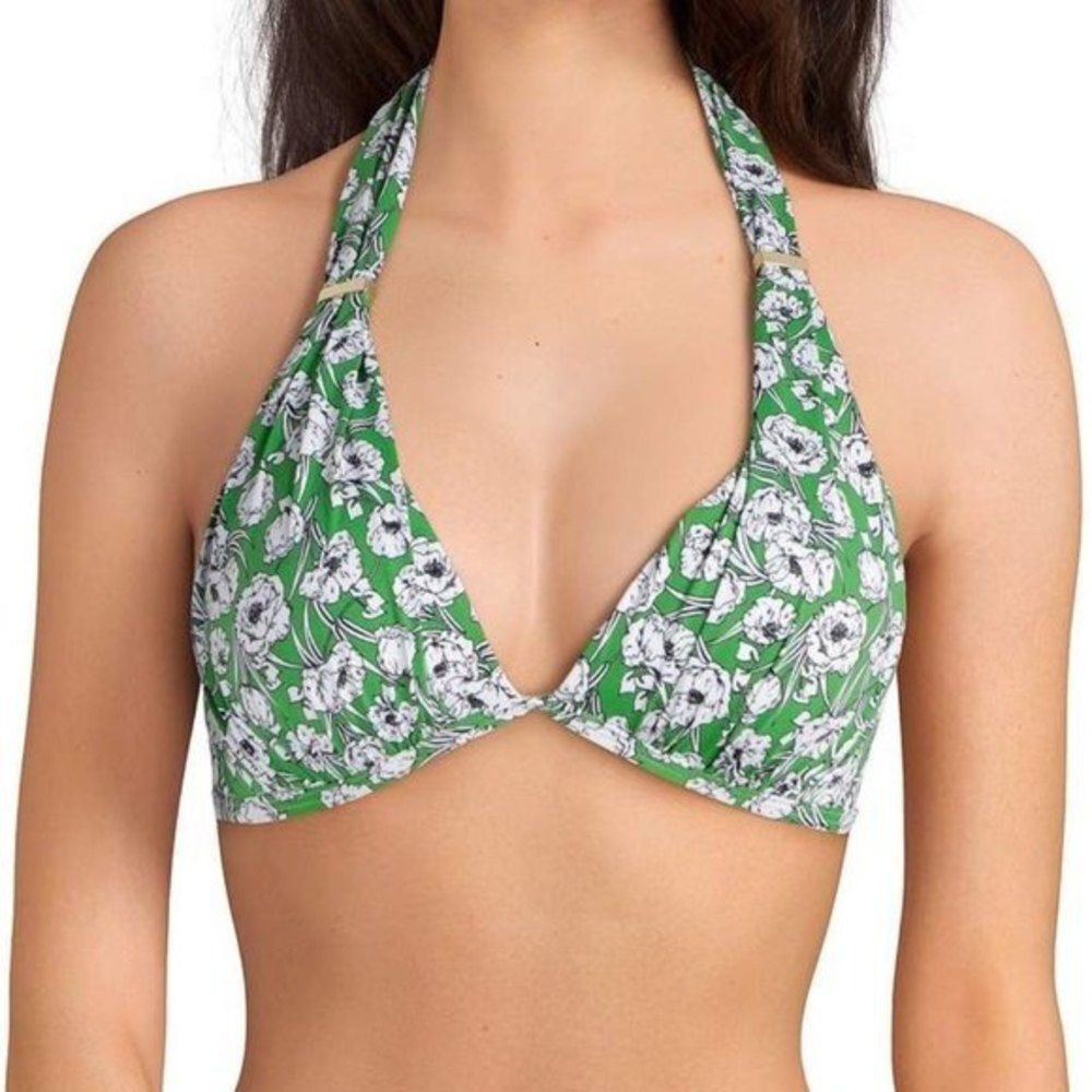 NWT Cremieux Poppy Molded Halter Bikini Top
